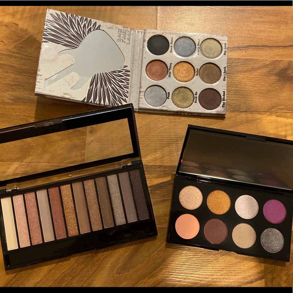 Three eyeshadow palettes.